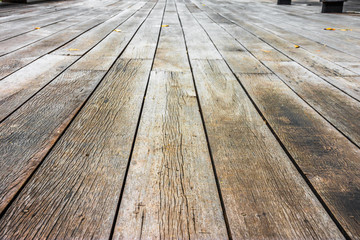 Wood table floor with natural pattern texture. Empty template  wood board can be used as background.