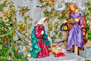 Naklejka premium Christmas Nativity Scene