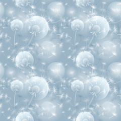 Naklejki  Seamless pattern illustration with dandelion blowball. .