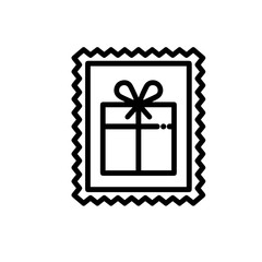 Christmas stamp vector icon