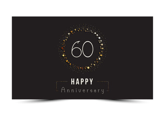 60 years Happy Anniversary card. Vector illustration