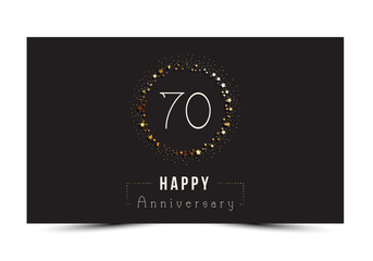 70 years Happy Anniversary card. Vector illustration