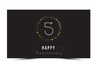 5 years Happy Anniversary card. Vector illustration