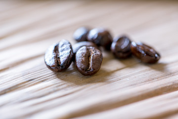 Backgrounds of Roasted coffee beans.
