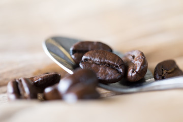Backgrounds of Roasted coffee beans.