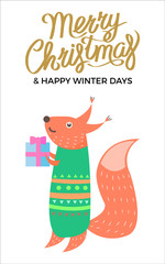 Merry Christmas and Winter Vector Illustration
