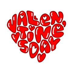 Cute fashion 80s style Happy Valentines Day typography lettering