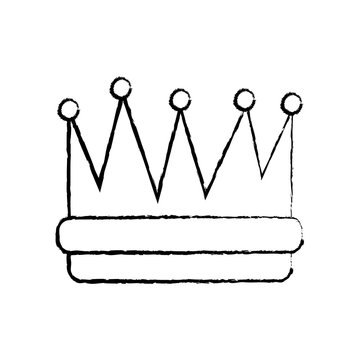 royal crown icon image vector illustration design  black sketch line
