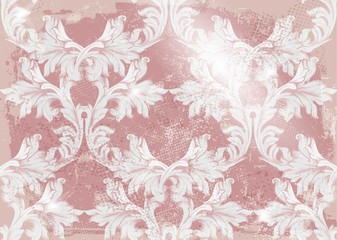 Baroque pattern old fabric background Vector. Vintage ornament decor textures