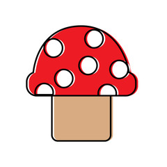 mushroom with dots icon image vector illustration design 