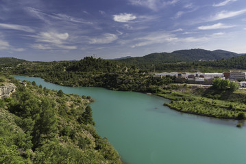 Obraz na płótnie Canvas Mijares River in Ribesalbes (Castellon, Spain).