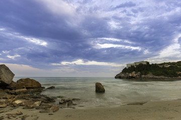 Fototapeta na wymiar Small beach in Oropesa del Mar (Castellon, Spain).