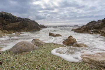 Beach of crystals in Laxe (La Coruna - Spain).