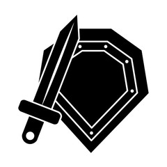 shield war icon image vector illustration design  black and white