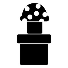 mushroom with dots icon image vector illustration design  black and white