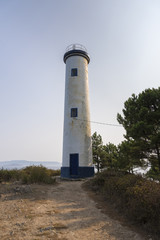 Fototapeta na wymiar Punta Subrido lighthouse, in Cabo Home (Cangas de Morrazo, Pontevedra - Spain).