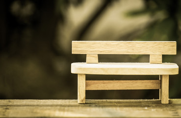 wooden bench with dramatic tone