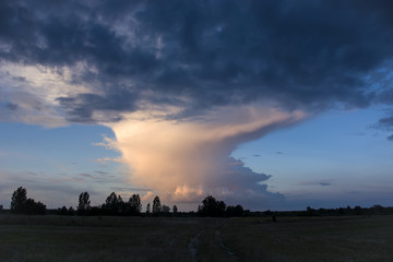 Clouds gathering in a whirlwind