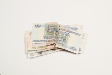 Paper money on white background