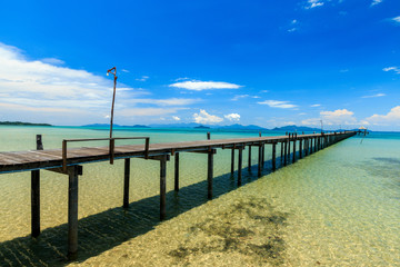 Wood bridge at the sea
