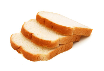 Sliced bread isolated on white background