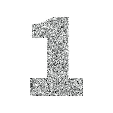 Silver Glitter Alphabet Number 1 Stock Vector Adobe Stock
