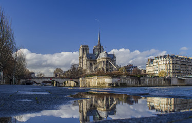 Paris, Notre Dame cathedral areal view