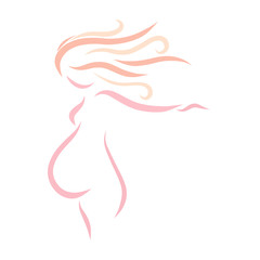 Abstract image of a pregnant woman