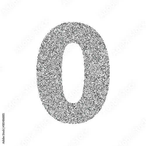 "Silver glitter alphabet number 0" Imágenes de archivo y vectores