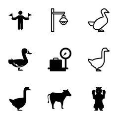 Standing icons. set of 9 editable filled and outline standing icons