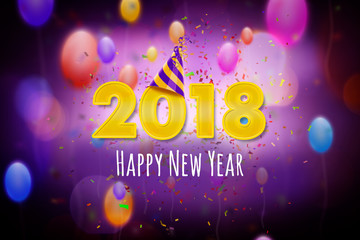 Happy New Year 2018 - obrazy, fototapety, plakaty
