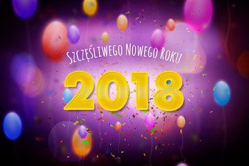 Szczęśliwego Nowego Roku 2018 - obrazy, fototapety, plakaty