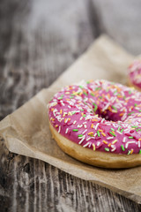 Pink donuts on paper