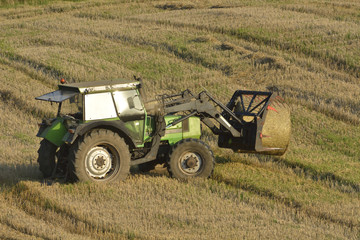 Fototapeta na wymiar straw in bales in the field
