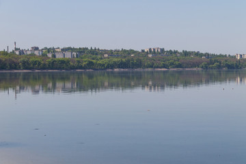 View on the Svetlovodsk city on the shore of Kremenchug reservoir on the river Dnieper