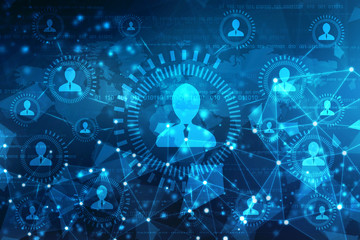 2d illustration Business Network, Social Network Concept