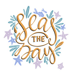 Obraz premium Seas the day. Vector card.