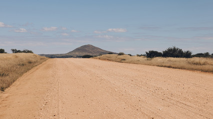 Fototapeta na wymiar Dirt road in Namibia, matte style