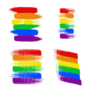 Vector sign print for t-shirt with Pride lgbt bright rainbow