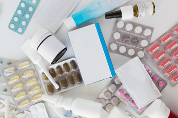 packs of different pills and medicine