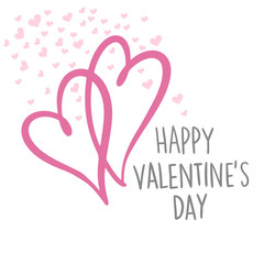 Happy Valentine's day lettering card. Vector illustration.