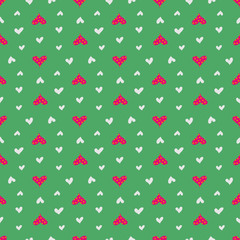 Hearts seamless pattern. Colorful pink hearts. Love. Valentine's Day background.