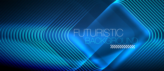 Neon glowing techno lines