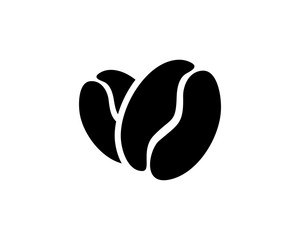 Black Coffee Bean for Restaurant Symbol Icon Logo Vector