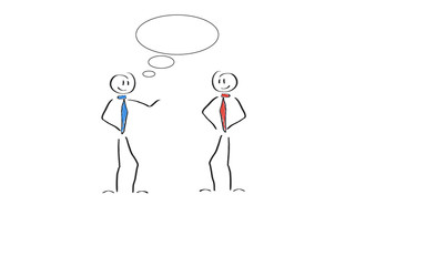 Business Figur mit Sprechblase