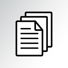 Document icon. Note paper template. Vector illustration