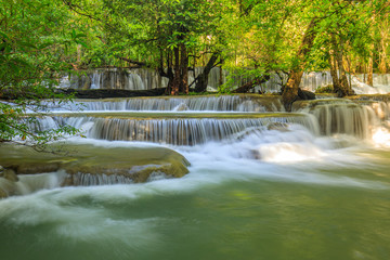 Huai-mae-kha-min waterfall, Beautiful waterwall in nationalpark of Kanchanaburi province, ThaiLand.