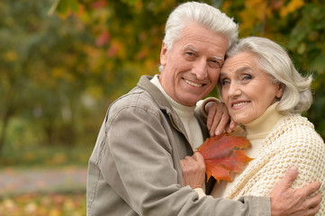  senior couple  in the park 
