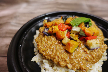 Japanese minced pork dry curry bento