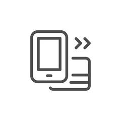 Mobile banking line icon